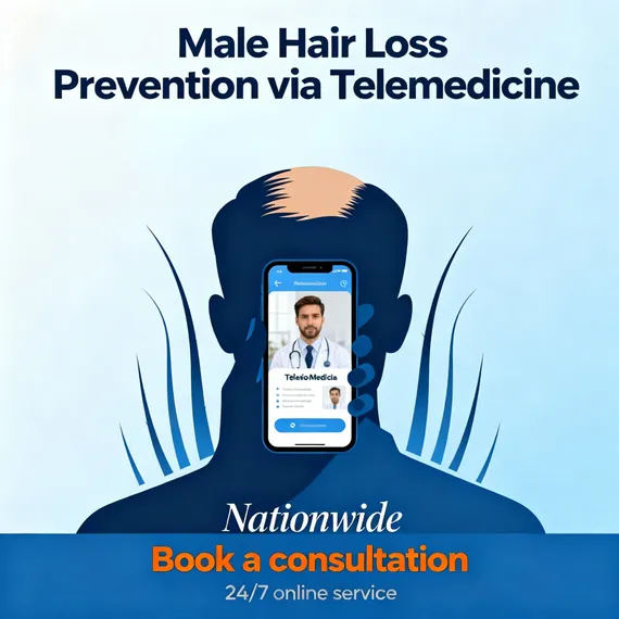 Infographic: Male Hair Loss Prevention via Telemedicine